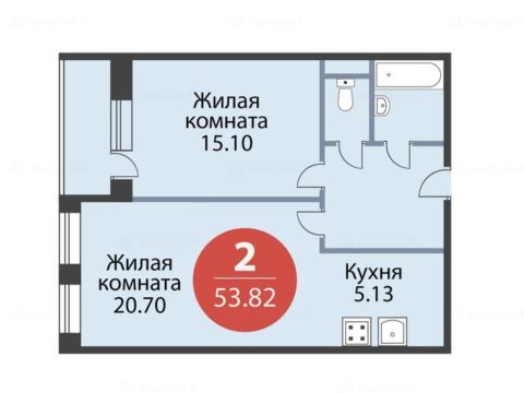 2-комнатная квартира в ЖК «Резиденции архитекторов»