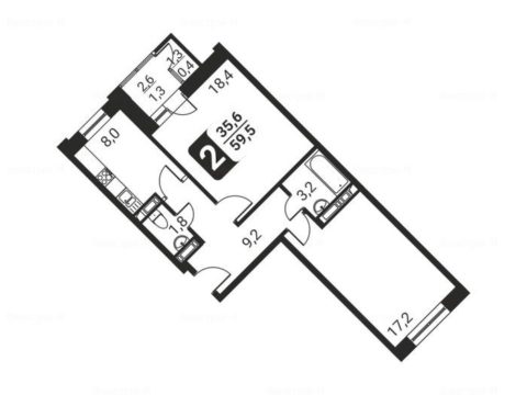 2-комнатная квартира в ЖК «Три квартала»