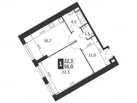 1-комнатная квартира в ЖК «Архитектор»