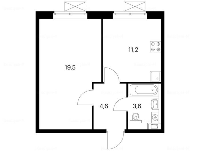 1-комнатная квартира в Жилой комплекс «Мякинино парк»