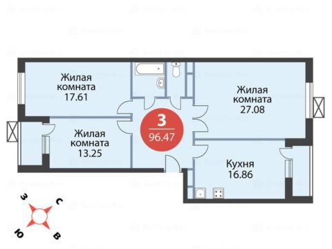 3-комнатная квартира в ЖК «Михайлова, 31»