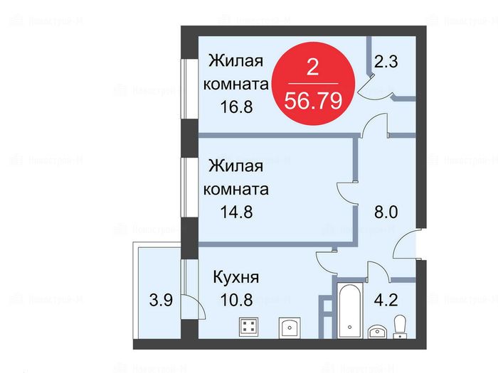 2-комнатная квартира в ЖК Sampo