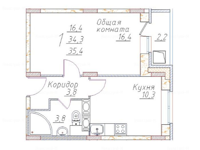 1-комнатная квартира в ЖК «Полет-Купавна»