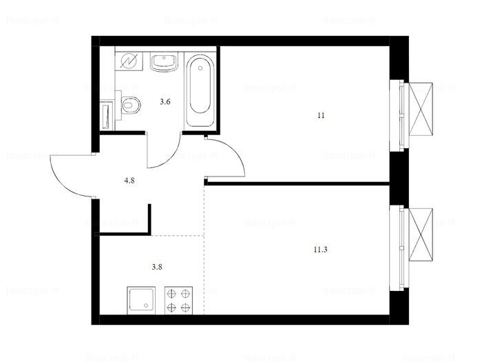 2-комнатная квартира в Жилой район «Кронштадтский 14»