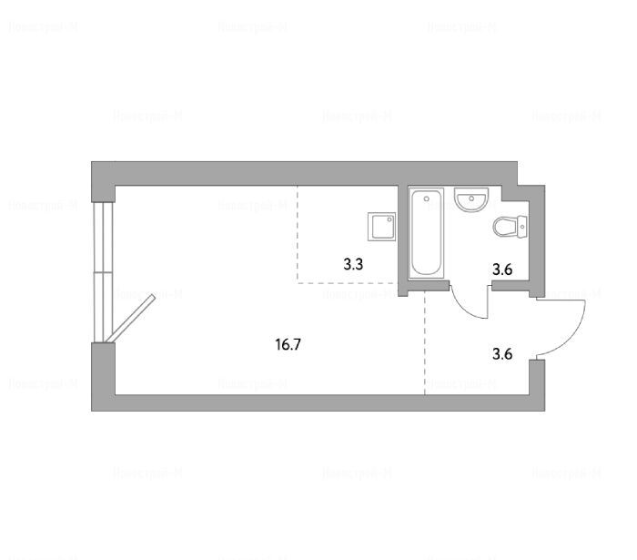 1-комнатная квартира в Апарт-комплекс HighWay