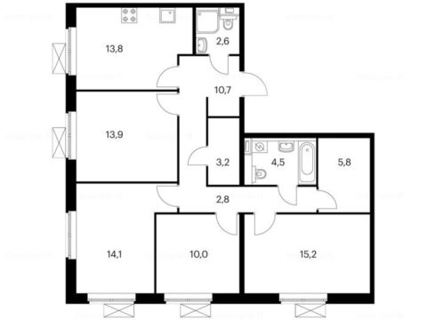 4-комнатная квартира в Жилой комплекс «Кузьминский лес»