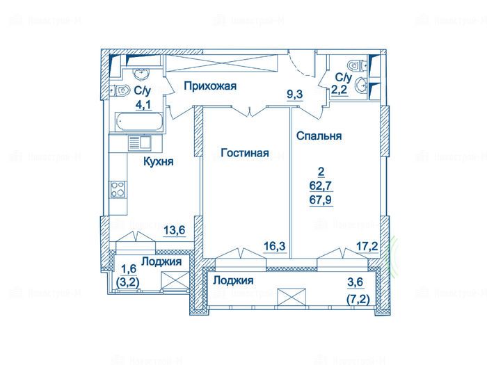 2-комнатная квартира в ЖК «Династия»