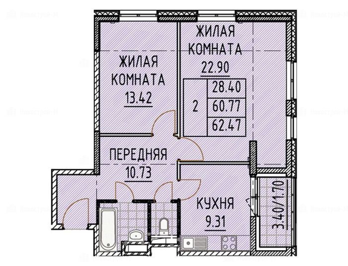2-комнатная квартира в ЖК «Цветной Бульвар»