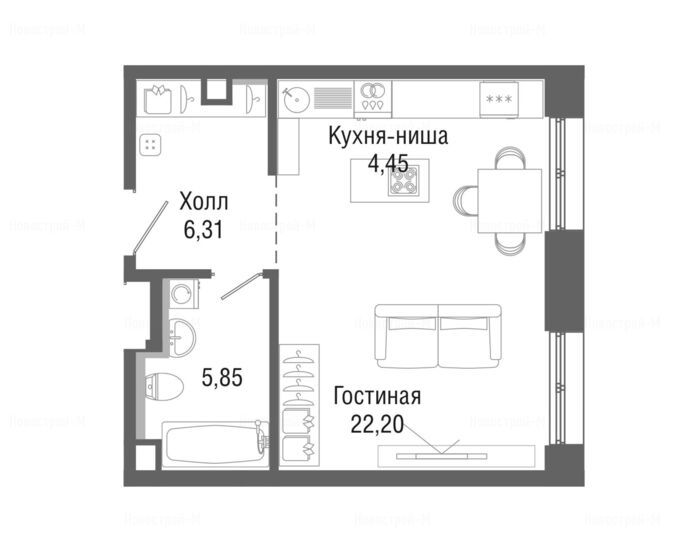 Студия в ЖК «Селигер Сити»