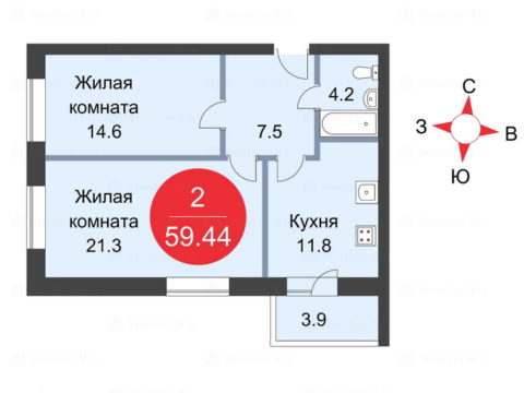 2-комнатная квартира в ЖК Sampo