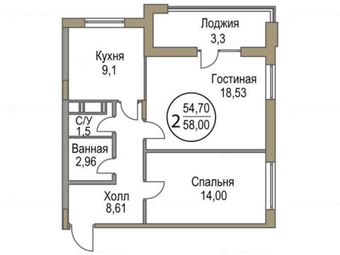 2-комнатная квартира в ЖК «ИзМайЛовО»