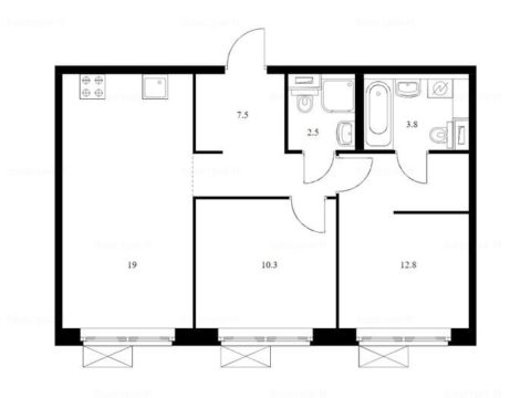 2-комнатная квартира в Жилой комплекс «Кольская 8»