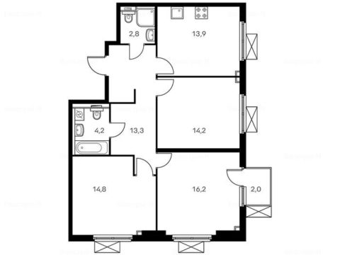 3-комнатная квартира в Жилой комплекс «Столичные поляны»