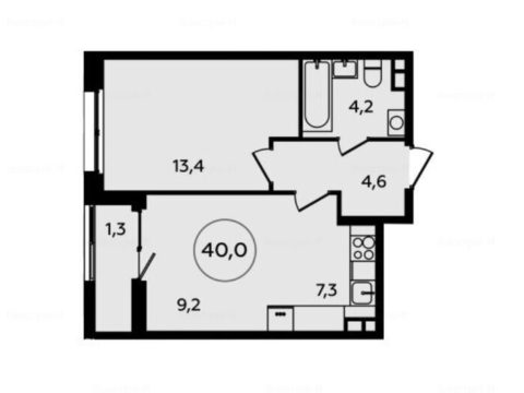 2-комнатная квартира в Жилой район «Прокшино»