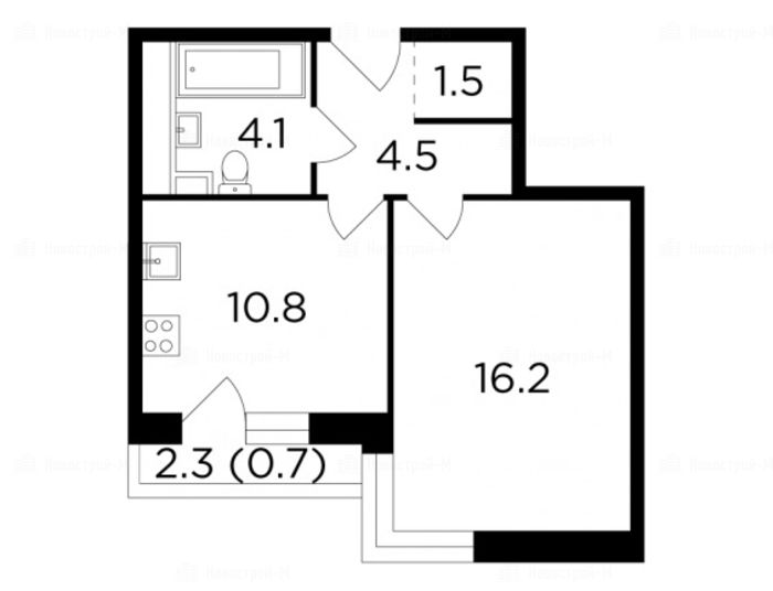 1-комнатная квартира в ЖК RiverSky
