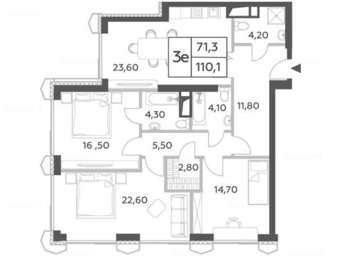 3-комнатная квартира в ЖК Will Towers