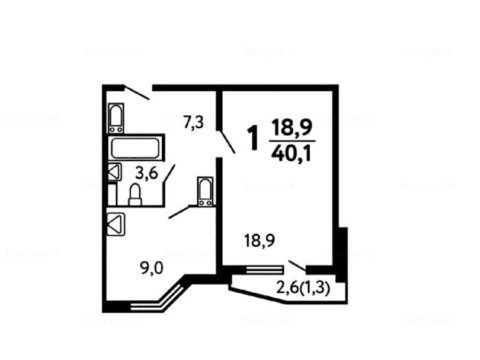 1-комнатная квартира в Жилой район «Южная Битца»
