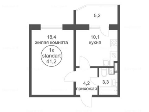 1-комнатная квартира в ЖК «Первый Зеленоградский»
