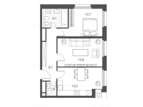 2-комнатная квартира в ЖК homecity