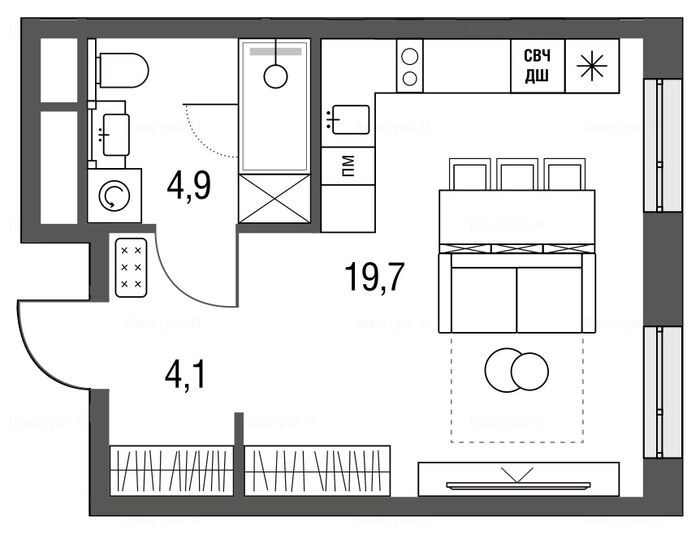 1-комнатная квартира в ЖК «Сиреневый парк»