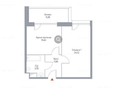1-комнатная квартира в Апарт-комплекс HILL8