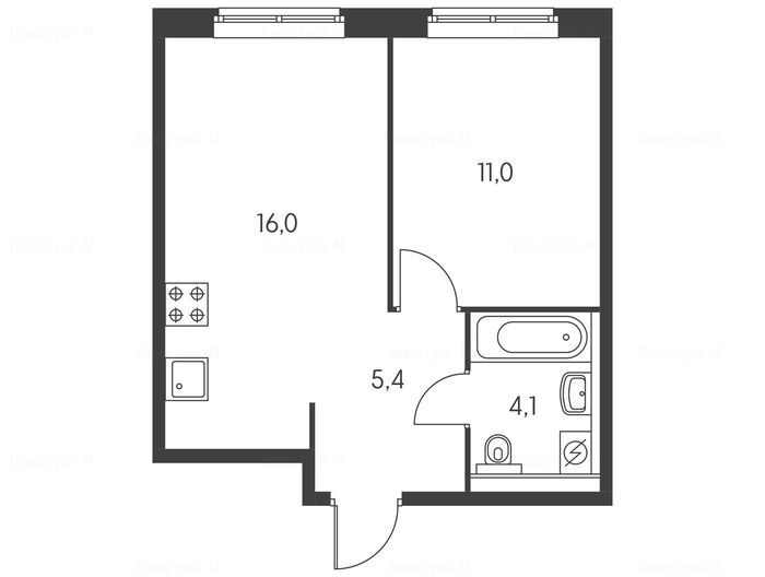 1-комнатная квартира в Жилой комплекс «Ясеневая 14»