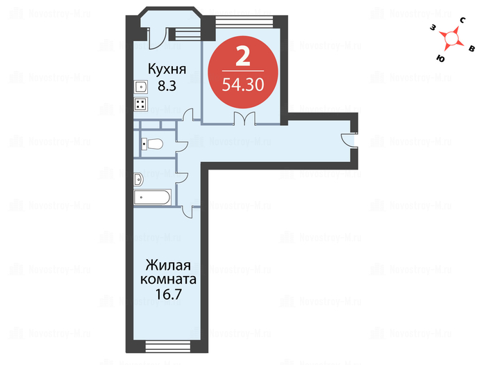2-комнатная квартира в ЖК «Олимп 3»